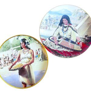American Indian Women Plates Pocahontas‎ & Sacajawea Hamilton Collection